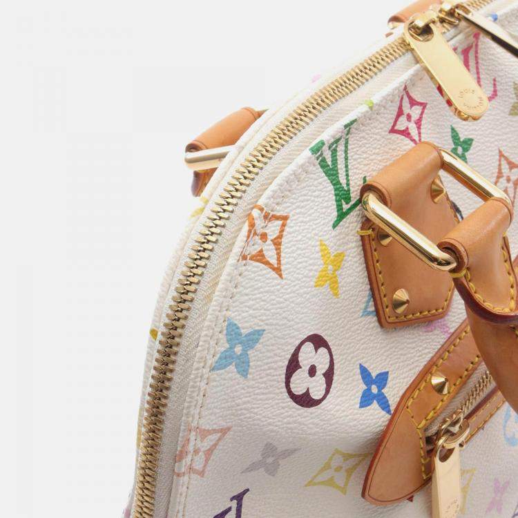 Pre Owned Louis Vuitton Alma Monogram Multicolor Canvas and Leather Top Handle Bag