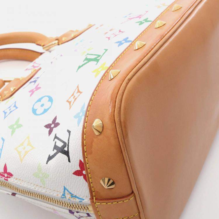 Pre Owned Louis Vuitton Alma Monogram Multicolor Canvas and Leather Top Handle Bag