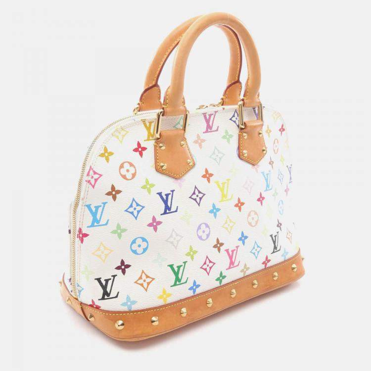 Pre Owned Louis Vuitton Alma Monogram Multicolor Canvas and Leather Top Handle Bag