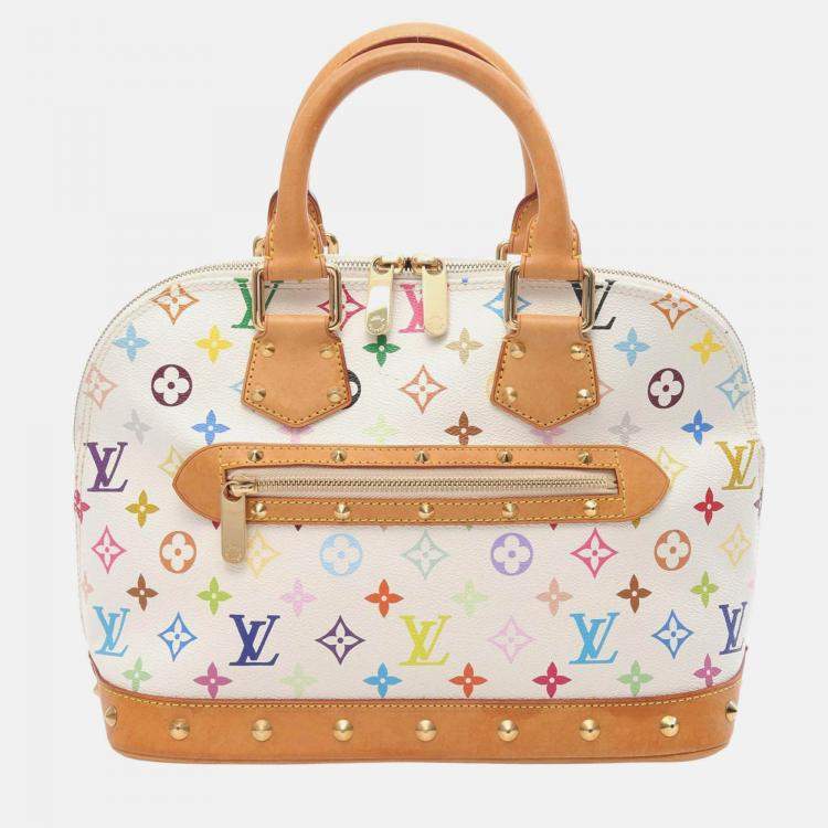 Pre Owned Louis Vuitton Alma Monogram Multicolor Canvas and Leather Top Handle Bag