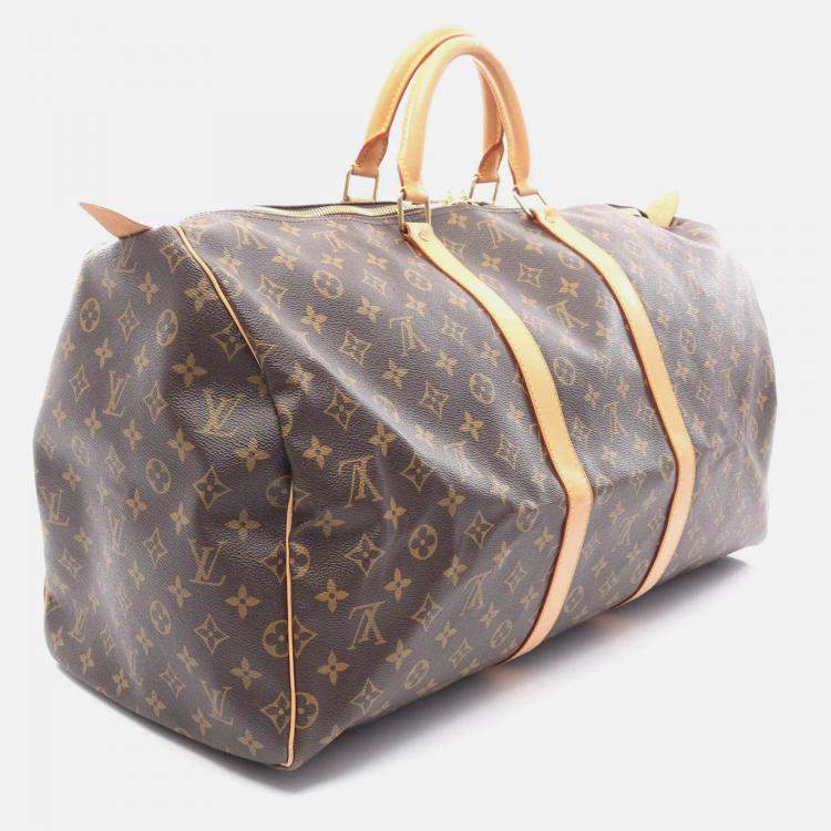 Pre Owned Louis Vuitton Keepall 55 Travel Duffle Bag Monogram Canvas