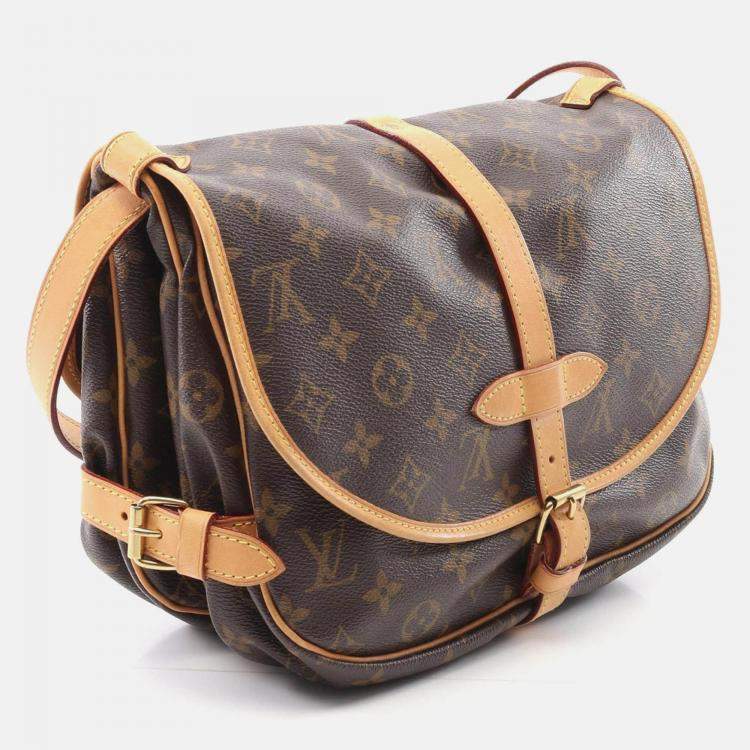 Pre Owned Louis Vuitton Saumur 30 Crossbody Shoulder Bag  Monogram Canvas