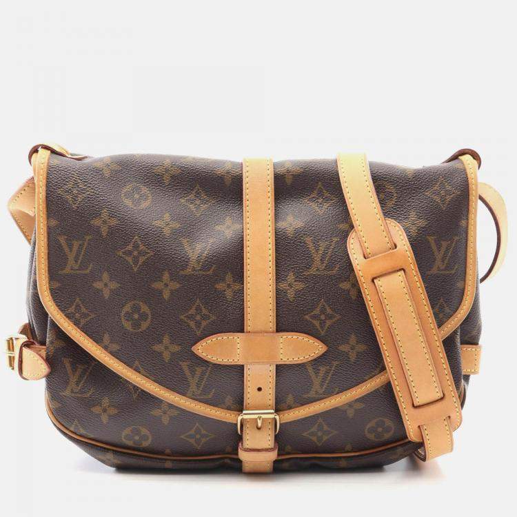 Pre Owned Louis Vuitton Saumur 30 Crossbody Shoulder Bag  Monogram Canvas
