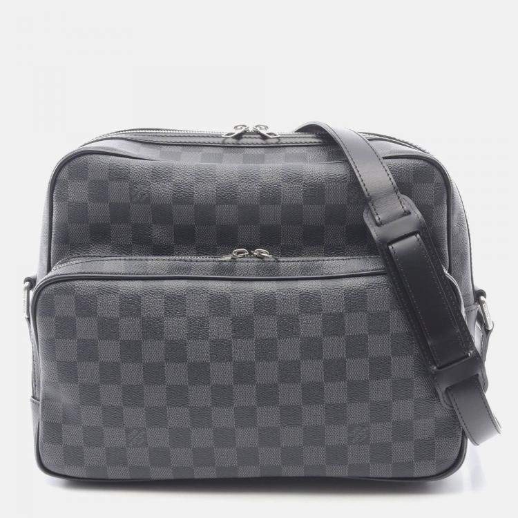 Pre Owned Louis Vuitton Io Shoulder Bag Crossbody  Damier Graphite Black Mens