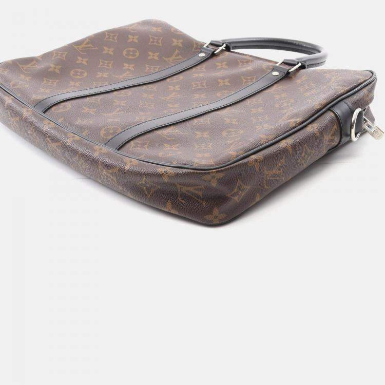 Pre Owned Louis Vuitton Porte Documents Voyage Monogram Canvas and Leather Briefcase Bag