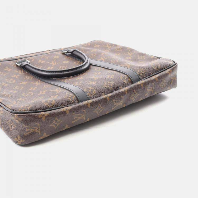 Pre Owned Louis Vuitton PDV PM Business Bag  Monogram Macassar Canvas Brown Bk