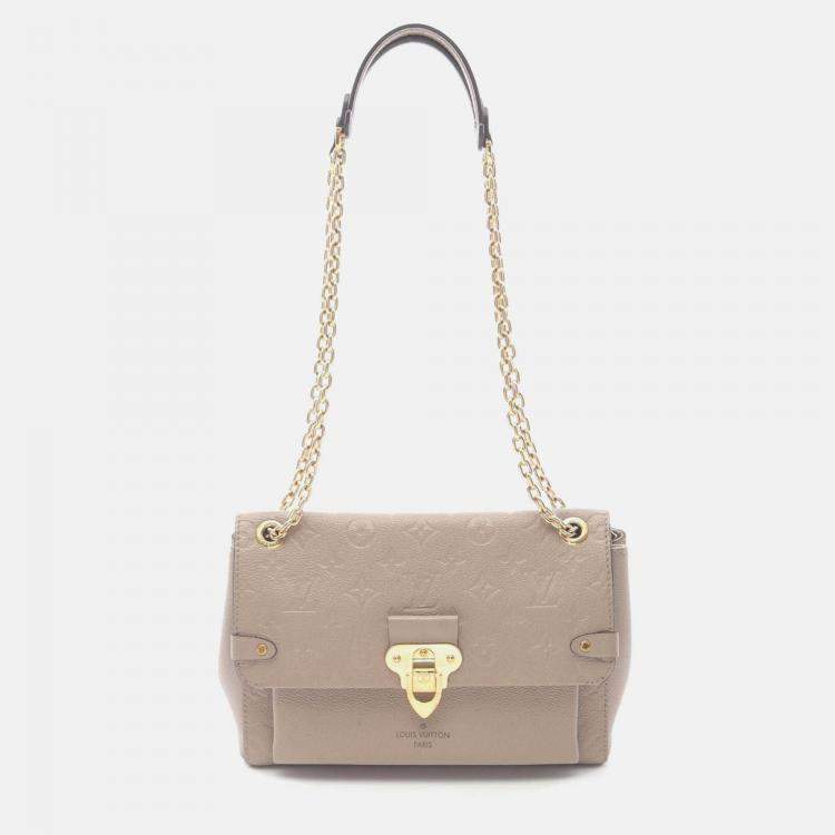 Pre Owned Louis Vuitton Vavin PM Chain Shoulder Bag  Monogram Empreinte Beige
