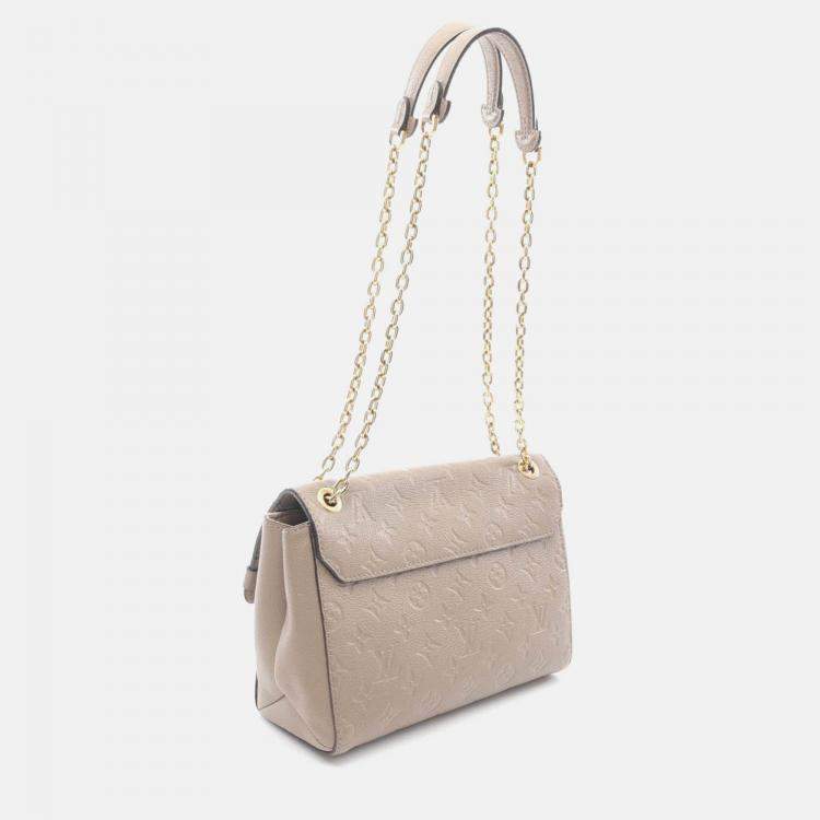 Pre Owned Louis Vuitton Vavin PM Chain Shoulder Bag  Monogram Empreinte Beige
