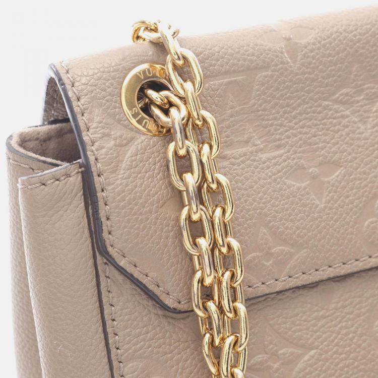 Pre Owned Louis Vuitton Vavin PM Chain Shoulder Bag  Monogram Empreinte Beige