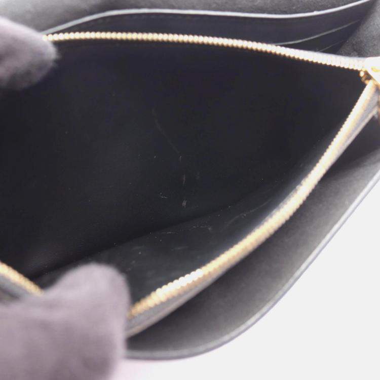 Pre Owned Louis Vuitton Portefeuille Vavin Chain Shoulder Bag  Damier Canvas Ebene