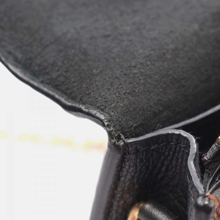 Pre Owned Louis Vuitton Portefeuille Vavin Chain Shoulder Bag  Damier Canvas Ebene