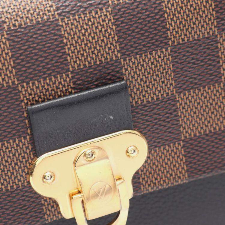 Pre Owned Louis Vuitton Portefeuille Vavin Chain Shoulder Bag  Damier Canvas Ebene