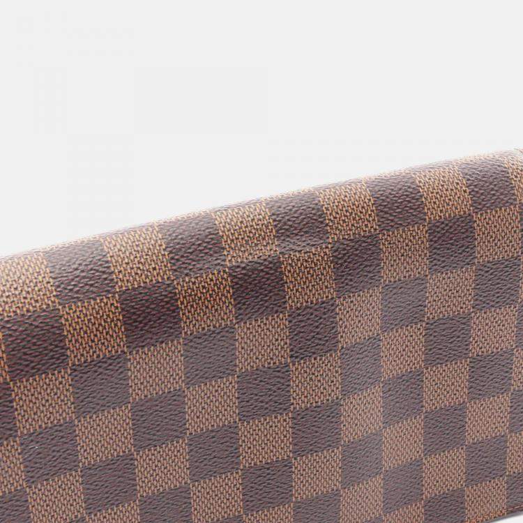 Pre Owned Louis Vuitton Portefeuille Vavin Chain Shoulder Bag  Damier Canvas Ebene
