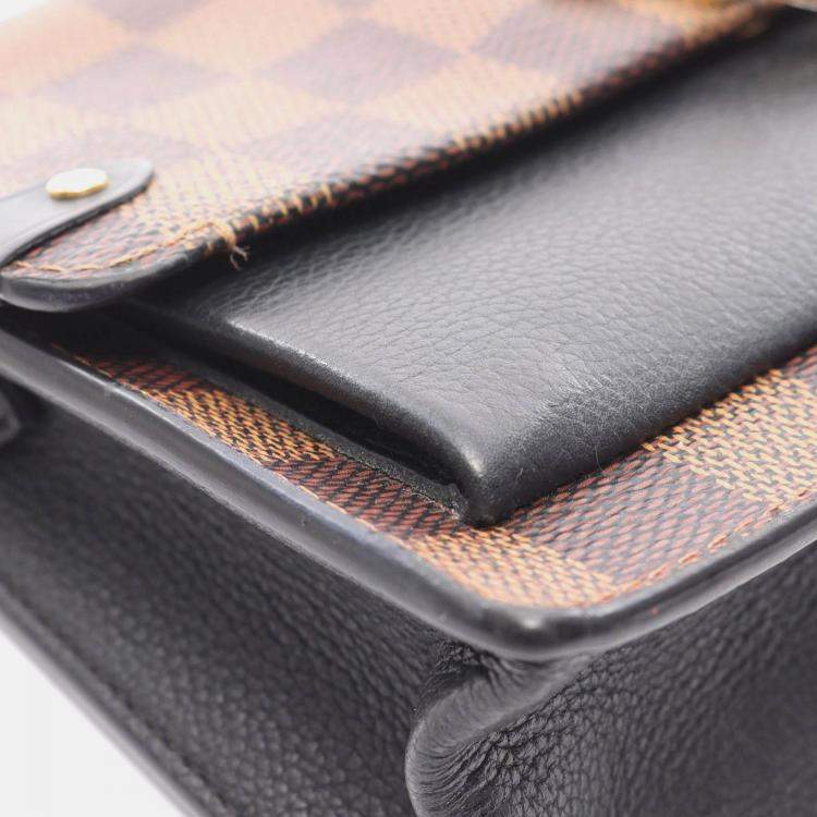 Pre Owned Louis Vuitton Portefeuille Vavin Chain Shoulder Bag  Damier Canvas Ebene