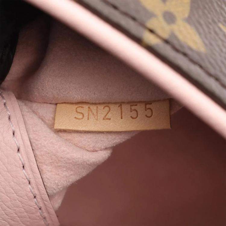 Pre Owned Louis Vuitton Pallas Shoulder Handbag  Monogram Canvas Rose Valerine