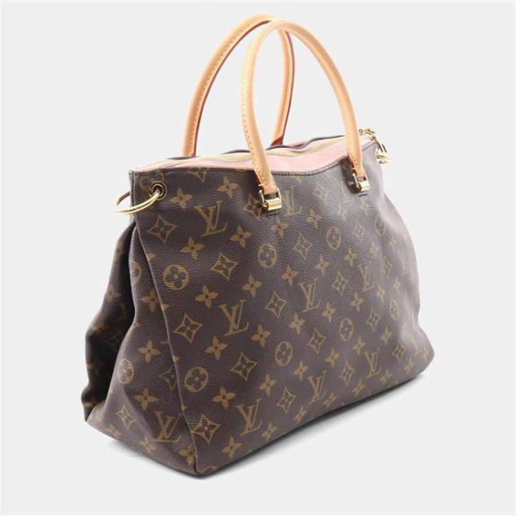 Pre Owned Louis Vuitton Pallas Shoulder Handbag  Monogram Canvas Rose Valerine