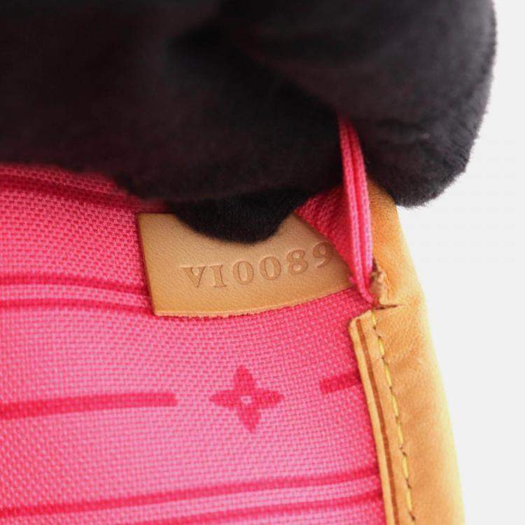 Pre Owned Louis Vuitton Neverfull MM Multicolor Monogram Rose Canvas Tote Bag