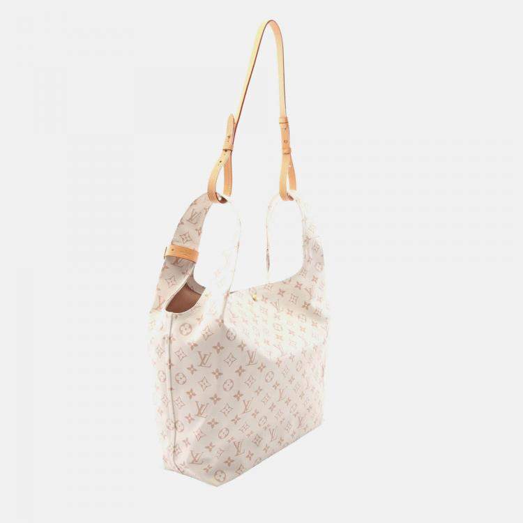 Pre Owned Louis Vuitton Atlantis GM Tote Bag  Monogram Canvas White Brown