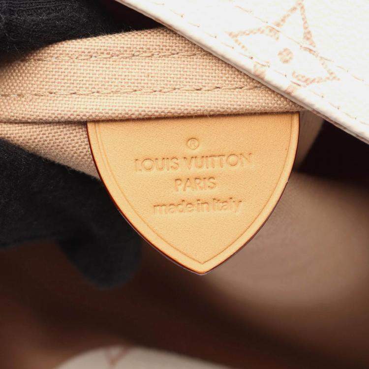 Pre Owned Louis Vuitton Atlantis GM Tote Bag  Monogram Canvas White Brown