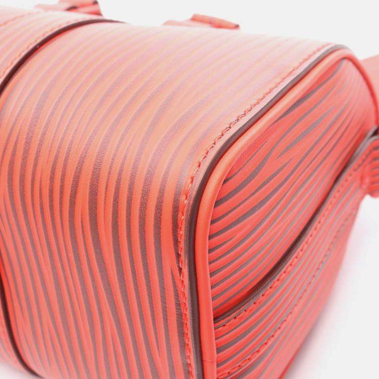 Pre Owned Louis Vuitton X Park Seo-Bo Keepall Bandouliere 25 Xl Handbag  Epi Red