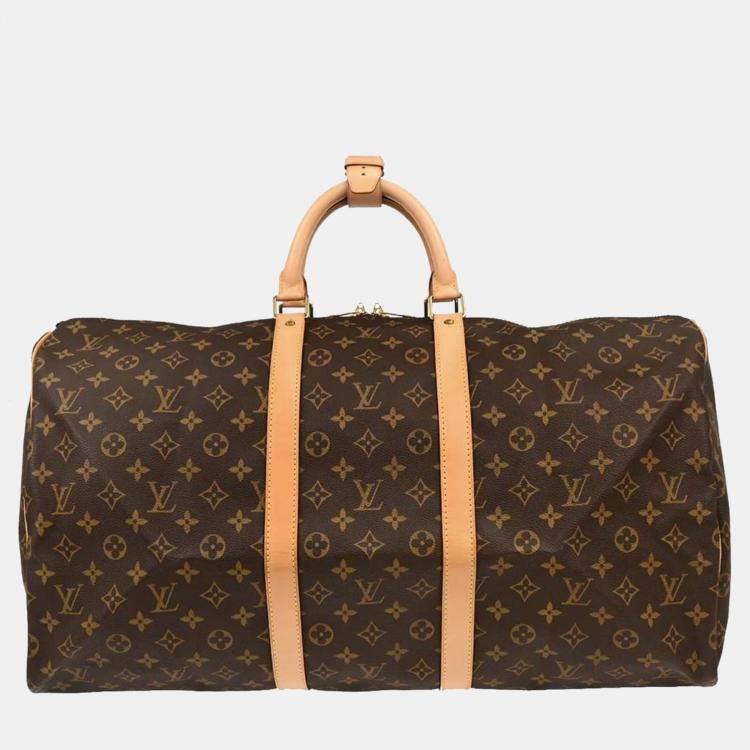 Pre Owned Louis Vuitton Monogram Keepall 55 Travel Duffle Handbag
