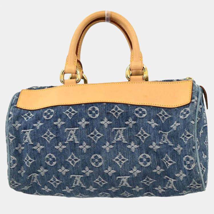 Pre Owned Louis Vuitton Blue Monogram Denim Neo Speedy Handbag
