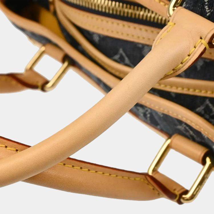 Pre Owned Louis Vuitton Blue Monogram Denim Cabas Raye GM 2way Tote