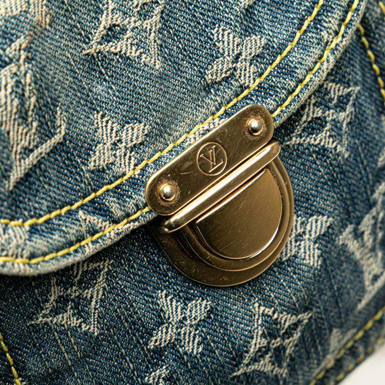Pre Owned Louis Vuitton Blue Monogram Denim Camera Bag