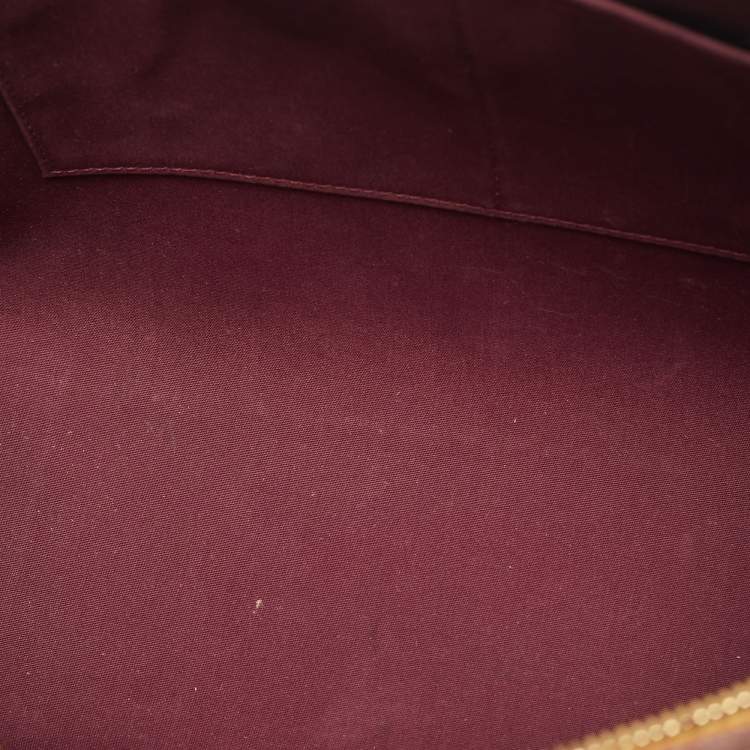 Pre Owned Louis Vuitton Rouge Fauviste Monogram Vernis Brea MM Bag