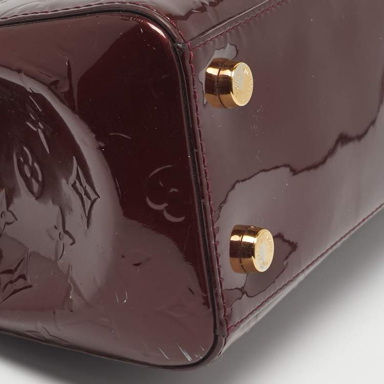 Pre Owned Louis Vuitton Rouge Fauviste Monogram Vernis Brea MM Bag