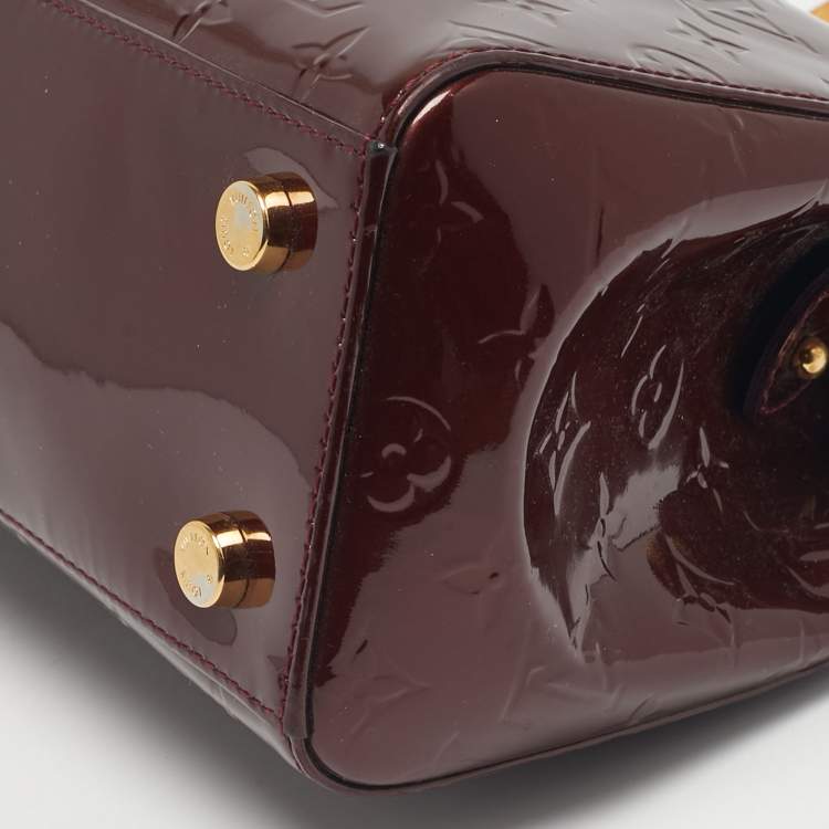 Pre Owned Louis Vuitton Rouge Fauviste Monogram Vernis Brea MM Bag