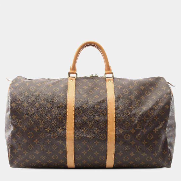 Pre Owned Louis Vuitton Brown Monogram Keepall 55