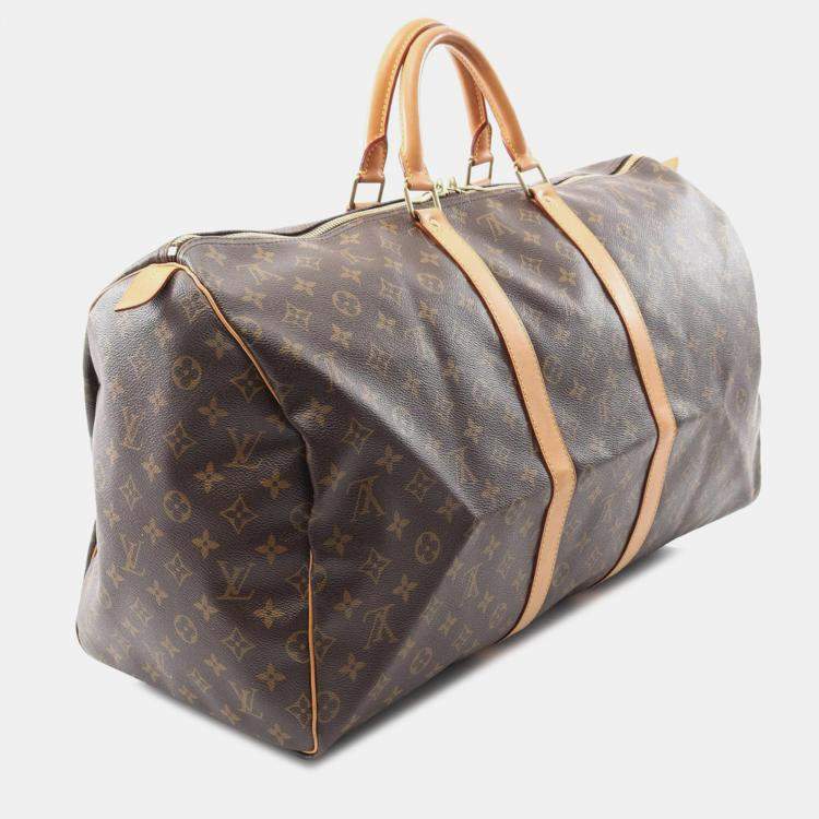 Pre Owned Louis Vuitton Brown Monogram Keepall 55