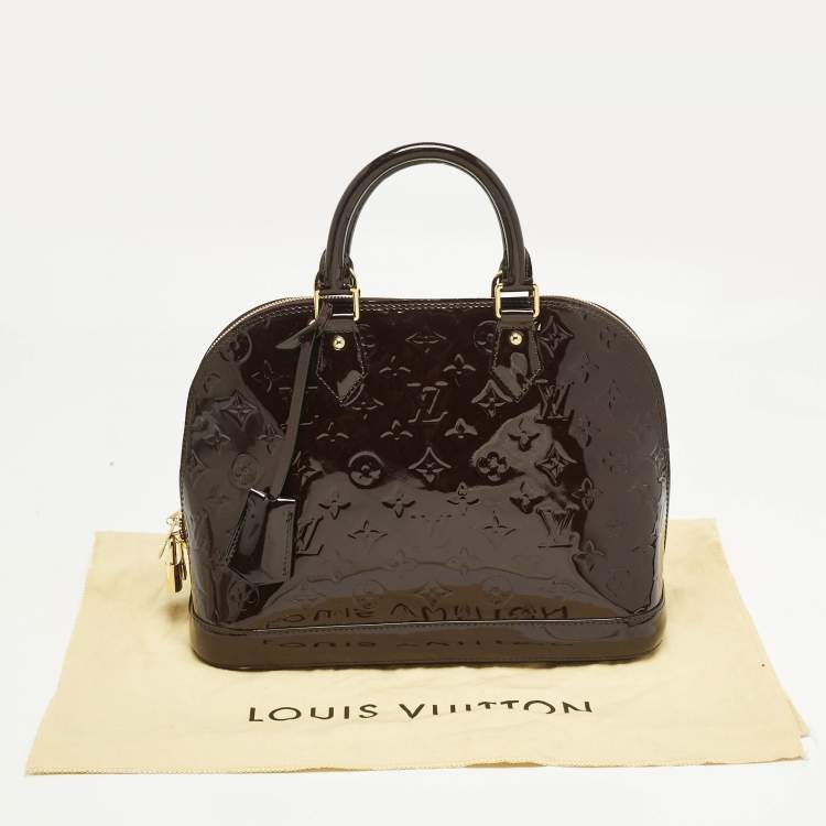 Pre Owned Louis Vuitton Amarante Monogram Vernis Alma PM Bag