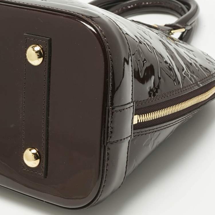 Pre Owned Louis Vuitton Amarante Monogram Vernis Alma PM Bag
