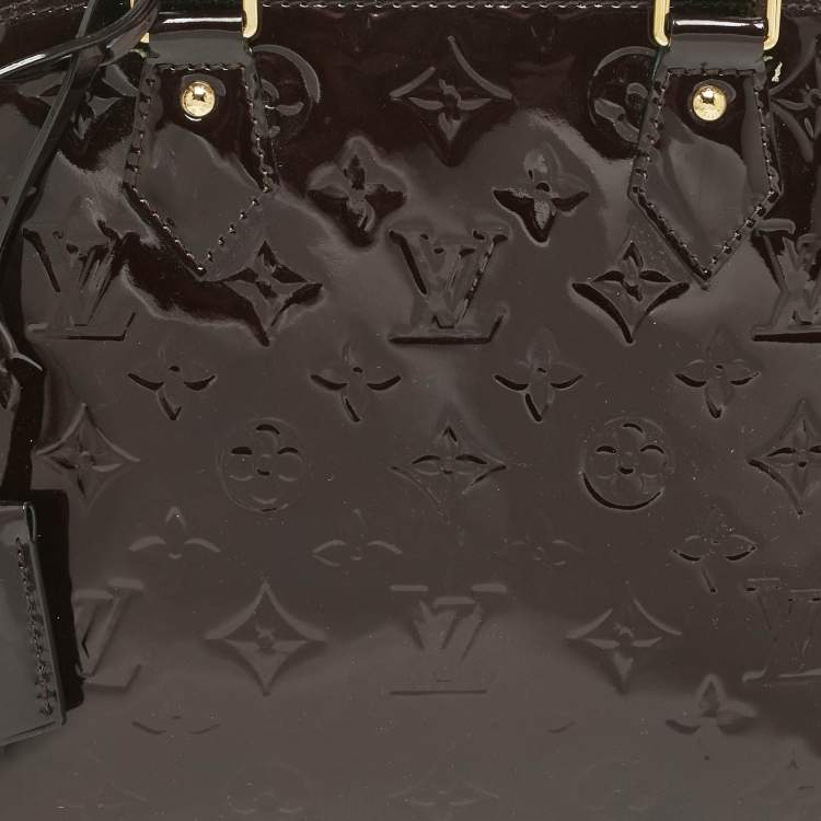 Pre Owned Louis Vuitton Amarante Monogram Vernis Alma PM Bag