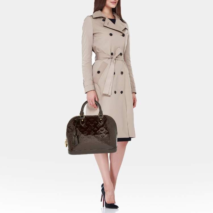 Pre Owned Louis Vuitton Amarante Monogram Vernis Alma PM Bag