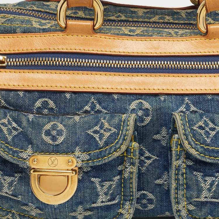 Pre Owned Louis Vuitton Blue Monogram Denim Neo Speedy Bag