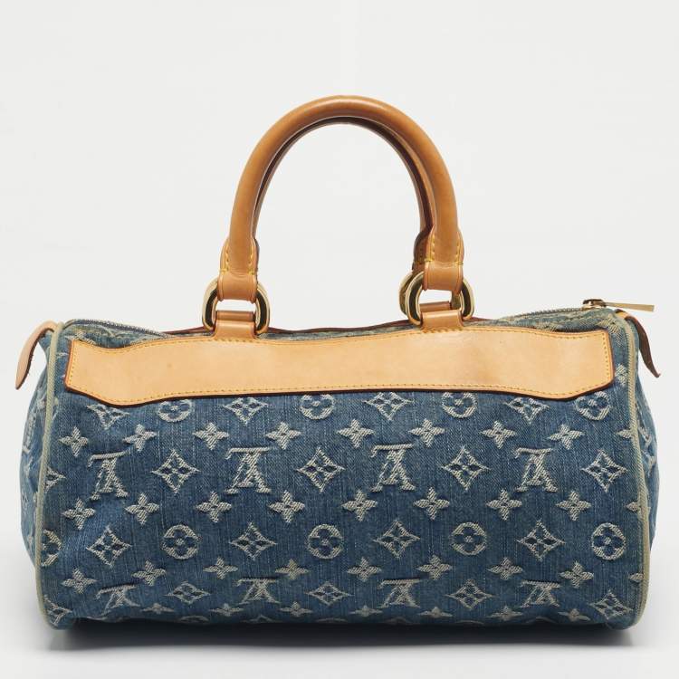 Pre Owned Louis Vuitton Blue Monogram Denim Neo Speedy Bag