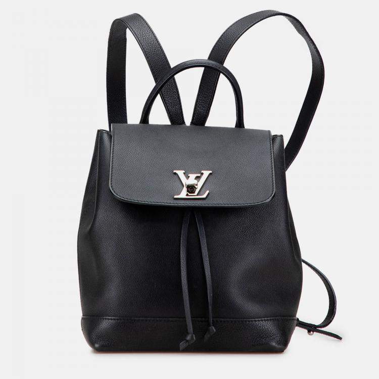 Pre Owned Louis Vuitton Black Leather Taurillon Lockme Backpack