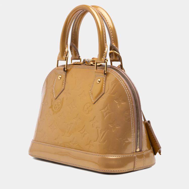 Pre Owned Louis Vuitton Gold Monogram Vernis Alma BB
