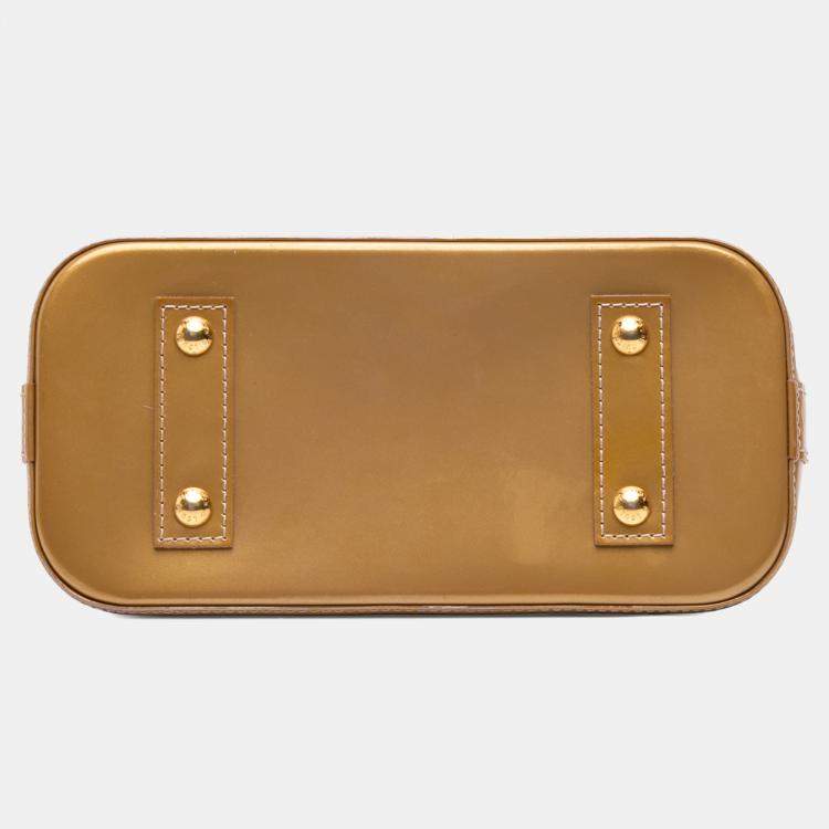 Pre Owned Louis Vuitton Gold Monogram Vernis Alma BB