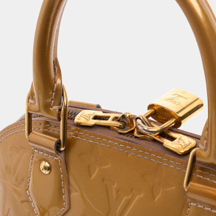 Pre Owned Louis Vuitton Gold Monogram Vernis Alma BB