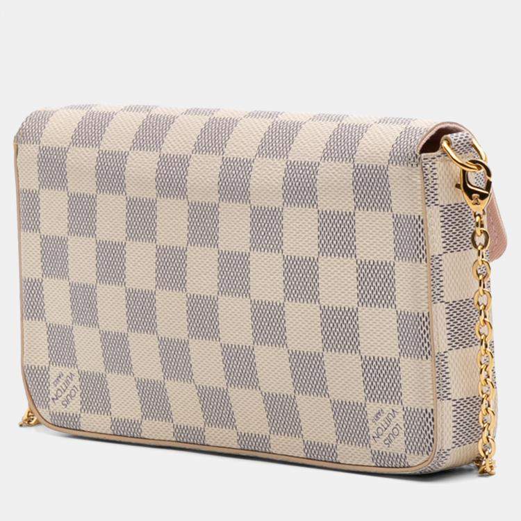 Pre Owned Louis Vuitton White Damier Azur Pochette Felicie