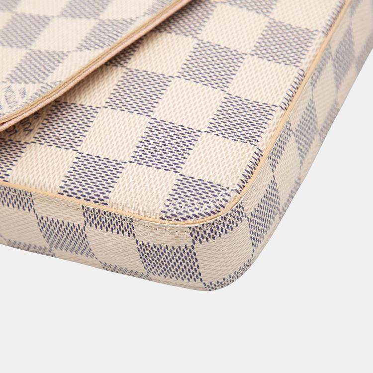 Pre Owned Louis Vuitton White Damier Azur Pochette Felicie