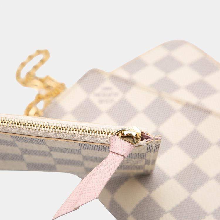 Pre Owned Louis Vuitton White Damier Azur Pochette Felicie