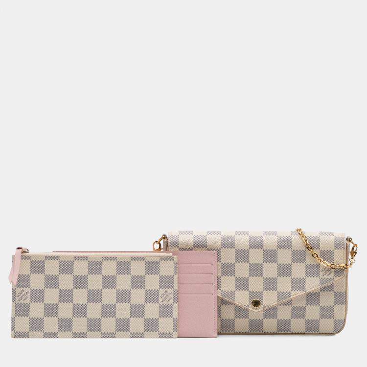 Pre Owned Louis Vuitton White Damier Azur Pochette Felicie