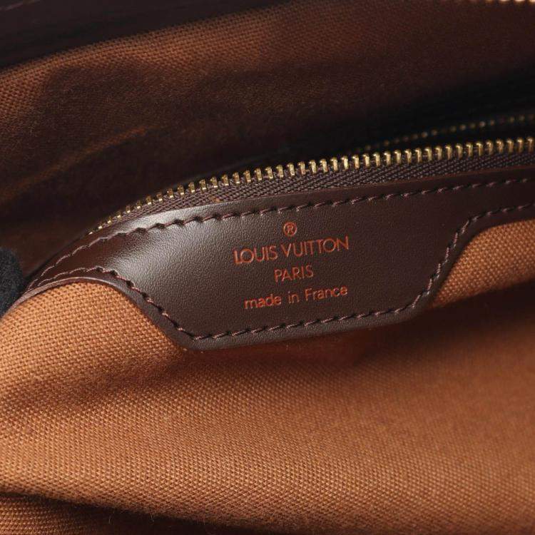 Pre Owned Louis Vuitton Chelsea Damier Ebene Canvas Leather Tote