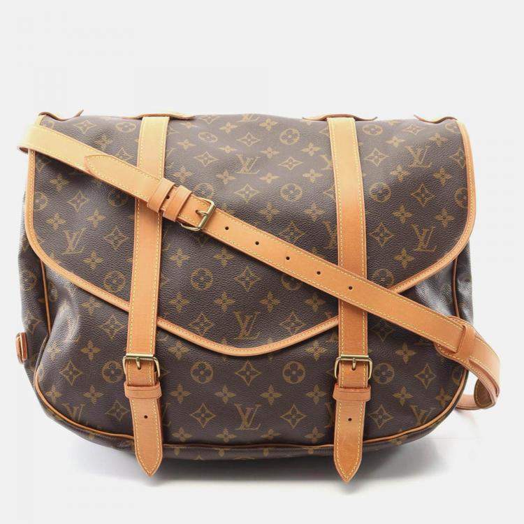 مملوكة مسبقًا Louis Vuitton Saumur 43 Brown Monogram Canvas Leather Shoulder Bag