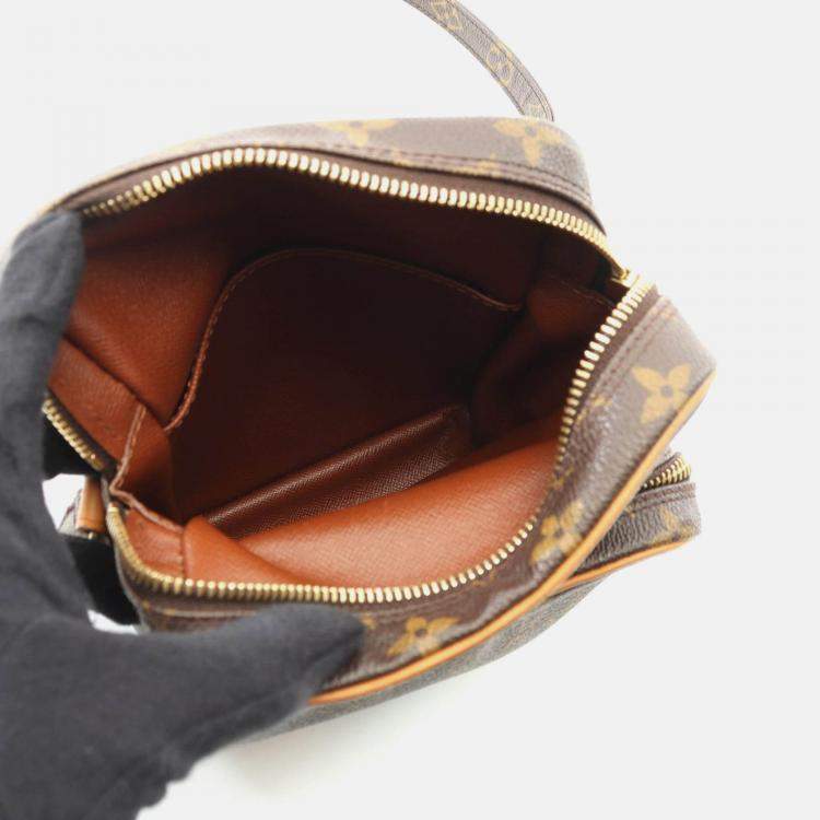 Pre Owned Louis Vuitton Amazon Brown Monogram Canvas Leather Crossbody Shoulder Bag